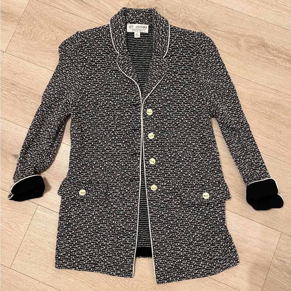 St John Collection by Marie Gray Black & Cream Tweed Blazer